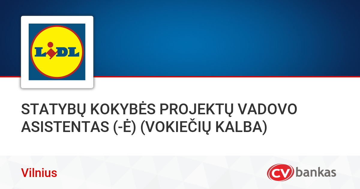 Statybos darbu vadovo asistentas klaipeda