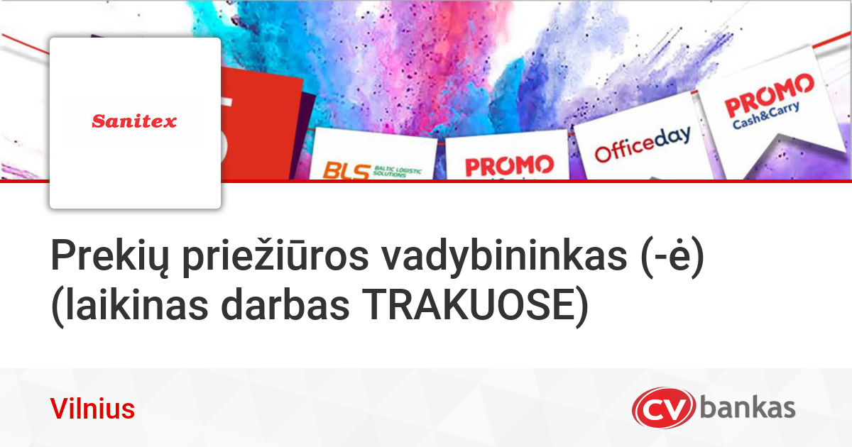 Darbas Trakuose - CV Market