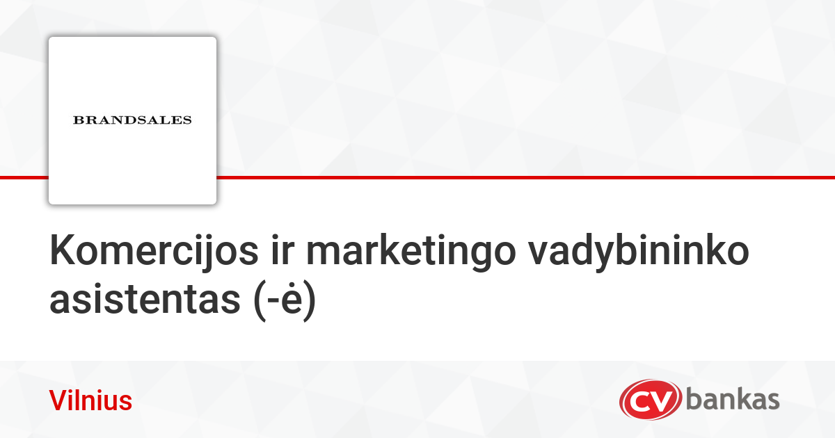 Marketingo asistento darbas