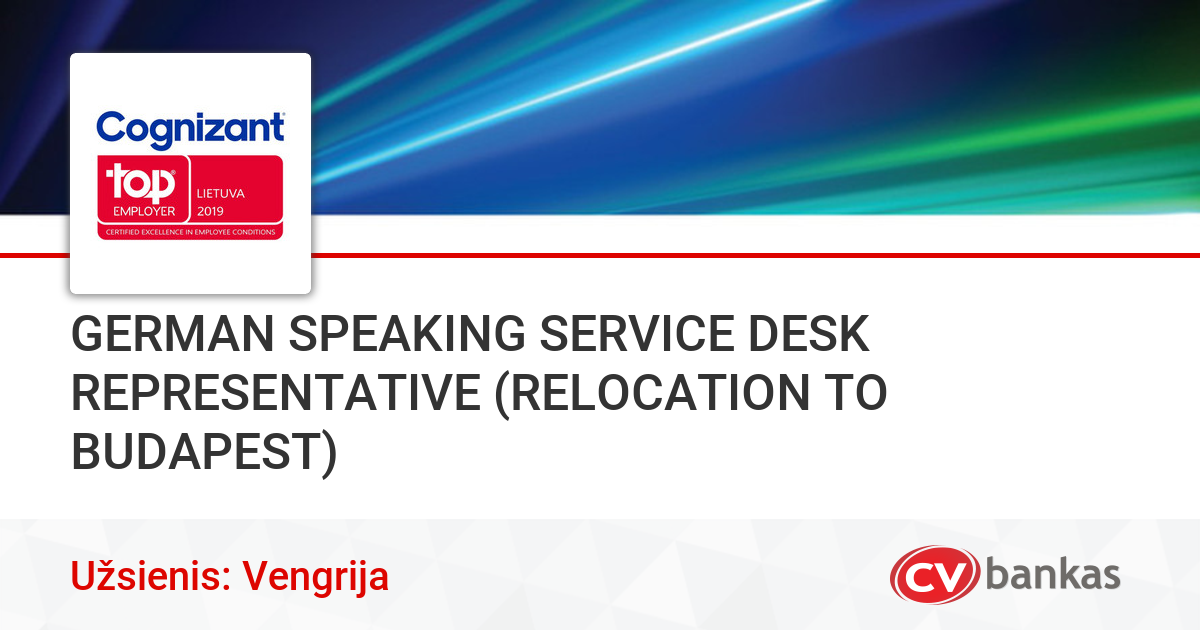 German Speaking Service Desk Representative Relocation To