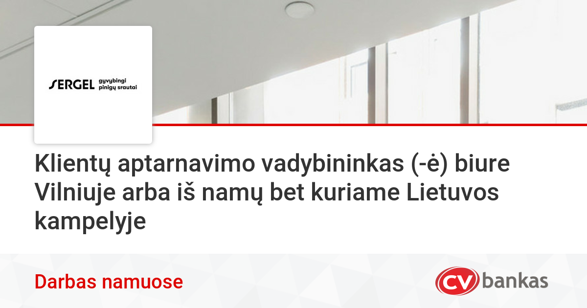 darbas iš namų klientų aptarnavimo