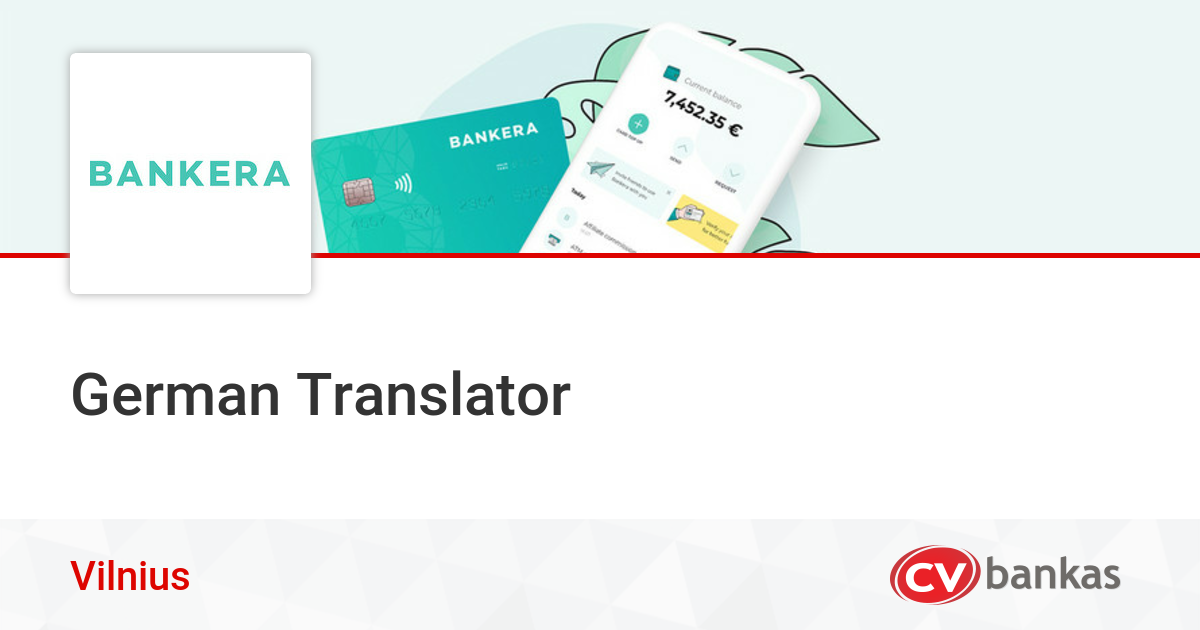 German Translator Vilnius, Bankera CVbankas.lt