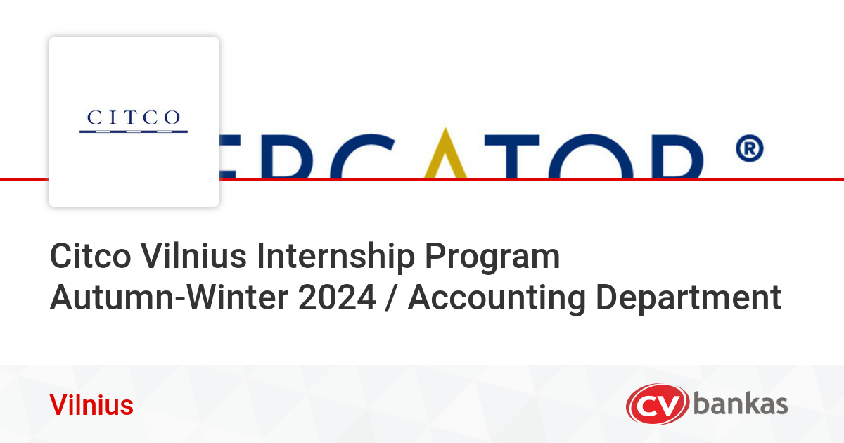 Citco Vilnius Internship Program AutumnWinter 2024 / Accounting