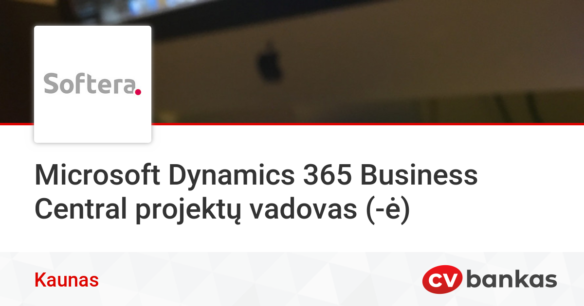 Microsoft Dynamics 365 Business Central projektų vadovas (ė) Kaune